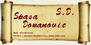 Spasa Domanović vizit kartica